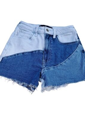 ​Hollister Colorblock Denim Shorts Ultra High-Rise Mom Short 3” Fray Size 00 W23